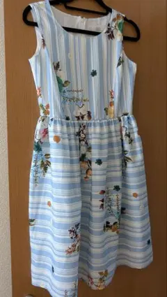 tocco closet 花柄ストライプ ノースリーブ 원피스