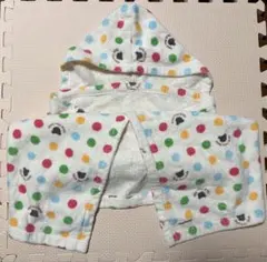 ミキハウス　フード付ドット柄ベビーバスポンチョ　タオル地