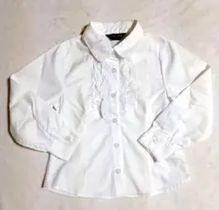 【美品】コムサイズム　長袖フリルブラウス100サイズ 冠婚葬祭、卒園、入園