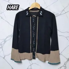 【極美品/23SS】HARE ガラハイショクニットシャツカーディガン 花柄のサムネイル