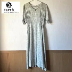 earth music&ecology ウエストシャーリングワンピース グリーン