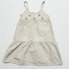 新品未使用 テータテート キルト花柄ジャンパースカート ジャンスカ140ベージュ