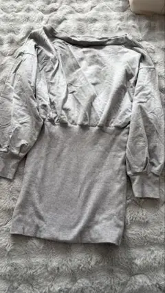 GYDA グレー 長袖ミニワンピース