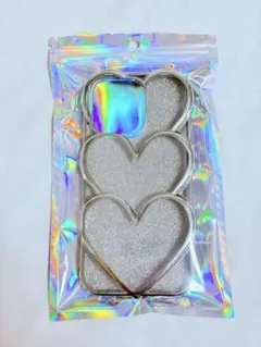 iPhoneケース16pro 背面クリア ハート