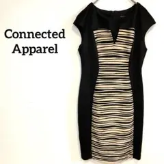 Connected Apparel ストライプドレス サイズ8 ワンピース