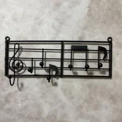 音符 壁掛け　キーフック 五線譜　ミュージックワイヤーフック