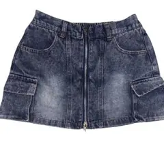 【脚長✨】ダブルジップ デニム スカパン Y2K ギャル 韓国 M