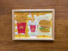 アクリル画　オイルパステル　イラスト　「マクドナルド」