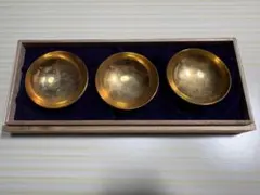【24K G.P刻印】金盃 3個セット 木箱入り