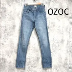 【OZOC】ハイライズスキニーデニムパンツ ブルー 36号S ストレッチのサムネイル