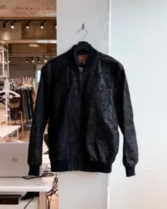 vintage マーブル柄レザーブルゾン