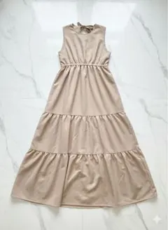 \完売品/《GRL》 バックオープンティアードワンピース（dk1179）ベージュ
