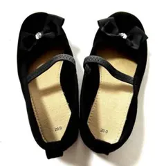 ブラック リボン付きフォーマルシューズ 20.0