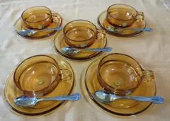 HOYA ホーヤ アイスティセット ５客揃 スプーン付き MGS 6680