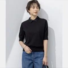 完売　2025　23区　Brocheチェックレース付け襟 ニット　¥19,910のサムネイル