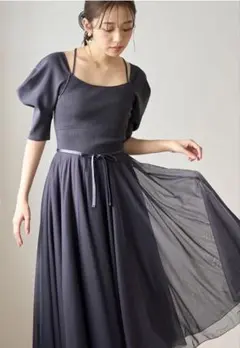 超美品　ChacottとSNIDELコラボ　ニット×チュールコンビワンピース