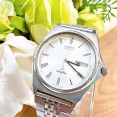 新品電池交換済み稼動品SEIKO5933-7020シルバーウェーブメンズ腕時計 