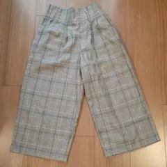 グローバルワーク　チェック柄ワイドパンツ