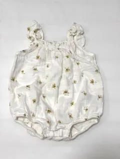 【60㎝】H&M オーガニックコットン花柄キャミソールロンパース　2-4mサイズ