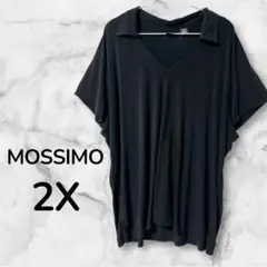 MOSSIMO 【2X】 ブラック Vネック ノースリーブ 大きい ゆったり