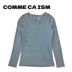 COMME CA ISM ワッフルロンティー ライトブルー 古着