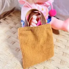 コーデュロイミニトートバッグ オレンジ