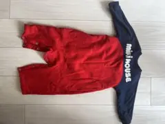 ミキハウス　カバーオール　ロンパース　80cm 赤/紺