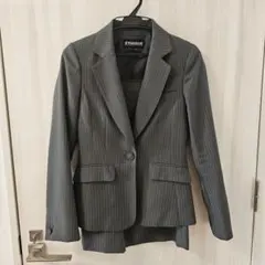 ETHIQUE グレー ストライプ ビジネス　スーツ　スカート　S