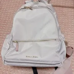 メゾンドフルール 撥水加工 19L ポケットリュック グレイッシュピンク