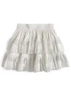 インパン裏地付きレースフリルティアードミニスカート