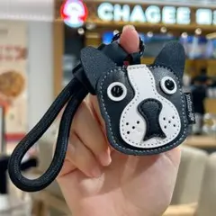 ボストンテリア フレンチブルドック PUレザー バッグチャーム キーホルダー