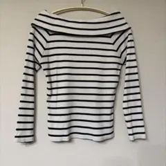 INGNI ボーダーリブ七分袖トップス オフショル