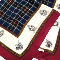 【レトロ•当時物】Tokyo Disneyland チェック柄 大判 スカーフ