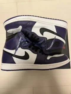 ナイキ エアジョーダン1 レトロ ハイ コート パープル ホワイト