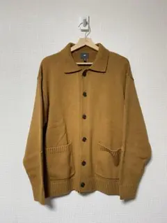 H&M エイチアンドエム 襟付きカーディガン イエロー マスタード L