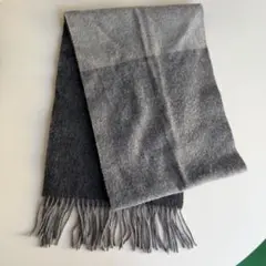 COMME CA MEN マフラー 黒 グレー ウール