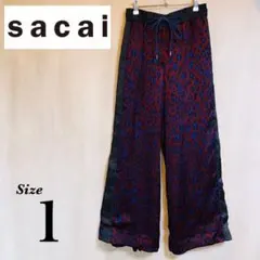 [美品] sacai サカイ クロップドパンツ パラッツォパンツ レオタード 豹のサムネイル