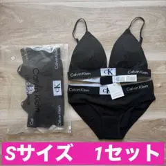 【CK 新品S】Calvin Klein ブラックブラジャーショーツセット