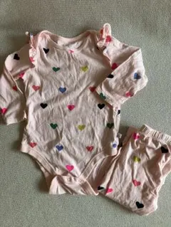 babyGAP ハート柄長袖ロンパース パンツ セット