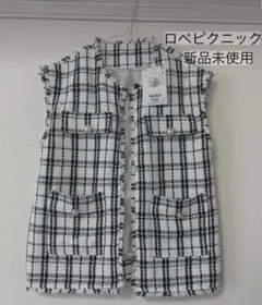 チェック柄ノースリーブベスト