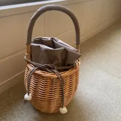 デイジー 様専用☆FOXEYハンプトンバスケット ポーチ付 レザー×リネン
