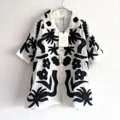 新品 マハル MAHAL カットワークシャツ オープンカラーシャツ アロハ