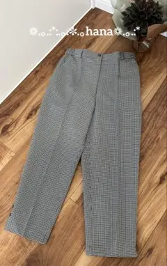 ❁春夏チェックパンツ　リネン混 ❁
