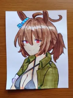 ウマ娘　アグネスタキオン　ファンアート　手描きイラスト　3