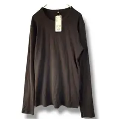 【新品】UNIQLO ユニクロ クールネックTシャツ【L】長袖 ブラック