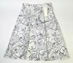 【未使用　タグ付】ヴィンテージ　フルーツ　ひざ丈フレアスカート　L　ホワイト