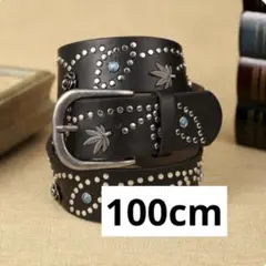 スタッズベルト ターコイズ ウェスタン 薔薇　アメカジ　100プレゼント　大きめ