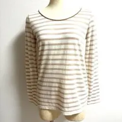 ボーダーラメ　銅色　Tシャツ　ロンT 長袖Tシャツ