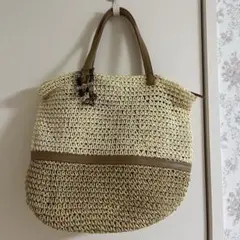 Any sis カゴバッグ　チャーム付き　ファスナー