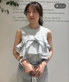 andmary Elle ribbon knit tops アイスブルー リボン - メルカリ